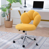 ZUN 360&deg;Swivel Height Adjustable,Swivel Chair,Teddy fabric,home office chair W680P143491