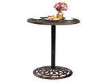 Outdoor Bistro Pub Table, Round Patio Bar Height Cocktail Table, Antique Bronze 07814241