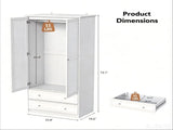 () Particleboard Wardrobe with Melamine Finish Featuring 2 Doors and 2 Drawers 40223349