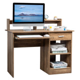 ZUN General Style Modern P2 15MM Chipboard Computer Desk Brown 57393287