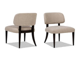 Harriet Split Back Upholstered Dining Side Chair, Set of 2, Merino Gray Wool Blend B2719P269266