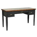 ZUN 53 inch Writing Desk, No Assembly Required, Black and Whiskey Finish B108P160151