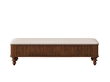 50.8-inch Multi-Functional Ottoman Bench-Solid Rubberwood Bed End Bench with Linen Seat, 09328766
