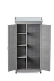 Outdoor Storage Cabinet Metal Top,Garden Storage Shed,Outdoor 68 Inches Wood Tall Shed for Yard W1390121823