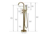 Single Handle Freestanding Tub Filler Floor Mount Bathtub Faucet with Handheld Shower W1932P156058