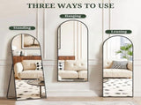 59"x16" Arched Full Length Mirror Freestading Full Body Floor Mirror, Black 29057953