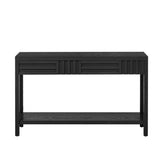 U_STYLE Ash Veneer Modern Style Console Table, Striped Design, Suitable for Entryway, Corridor, N711P230810B
