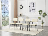 Dining Chairs Set of 4, Huggable Upholstered Dining Chairs with Premium Leather, Table-Hangable W3493P449277