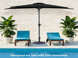 20 lbs Black Half Round Rose Pattern Outdoor Patio Umbrella Base umbrella Stand for Patio, Yard, 45600899