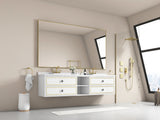 96" Wall Hung Bathroom Vanity Cabinet Fits Double Sinks, Cabinet Only W2287P265098