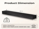60'' Fireplace Mantel Pine Wood Wall-Mounted & Floating Shelf for Home Decor with Textured Wood W2640P534718