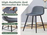 Dark Gray Linen Fabric Bar Chair Set - Two Pieces, Stable Comfort.Thoughtful Design of Rounded W1151P242028