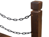 5 FT Wooden Garden Bridge, Stained Wood Arc Footbridge with Chain Railings for Backyard Creek Farm, 06028171