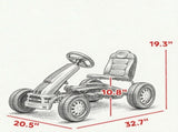 White Pedal Go Kart Lightweight Go Cart Ride on Toy with Steering Wheel & Adjustable Seat for Ages 87144280