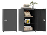 34.6"H Metal Locker Storage Cabinet with Lock, Small Lockable Employees Locker with Adjustable Shelf 01860078