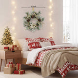 20 Inch Christmas Door Wreath with Warm Lights, Holiday for Entryway Front Door Christmas 19886674