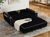 55.51 inch versatile foldable sofa bed in 3 lengths, modern sofa sofa sofa velvet pull-out bed, W2353P151786