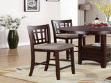 Dining Table Round Counter height Dining Table w Shelve 1pc Table Only Solid wood Dark Rosy Brown B01182192