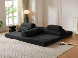 Wide Wale Corduroy Convertible Sleeper Sofa Bed with Side Storage Pocket High Density Compressed T6623P600872