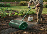 Compost Spreader with Adjustable Handle, 24" Wide, Lawn and Garden Peat Moss Roller with Side 52976779