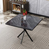 Square Table, Mid Century Modern Square Table for 4-6 Person, Coffee Table for Kitchen W578P242962