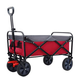 150L Collapsible Wagon Cart Foldable, Utility Garden Wagon with 360lbs Weight Capacity, Heavy Duty W321P269220