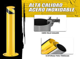 Safety Bollard Post, 36 Inch Height Steel Bollards, 3 Inch Diameter Parking Bollard, Yellow Powder 04065749