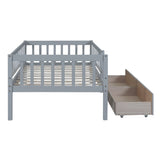 Twin Size Daybed Wood Bed with Two Drawers, Gray WF301864AAE