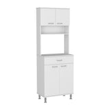 Pantry Cabinet 67" H, Four Doors, One Drawer, Three Internal Shelves, 2 External Storage Shelves, B097133019