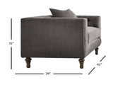 Sidonia Gray Velvet Chair W/Pillow B2726P411572
