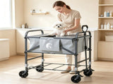 Foldable Dog Bath Cart, 4-Level Height Adjustable Pet Washing Station with Brake Wheels & Adjustable 93770031