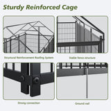 Large Dog Kennel Outdoor Pet Pens Dogs Run Enclosure Animal Hutch Metal Coop Fence with Roof Cover. W1820P296149
