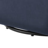 Ardena Midnight Blue Faux Leather Swivel Barrel Chair B050P322594