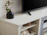 Large TV Desk Storage Rack with Faux Stacked Stone Surround,Media Console Table with Large Storage W1758P187682