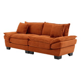 Corduroy Sofa Sleeper Couch Loveseat Sofa with Pillows Comfy Upholstered Deep Seat Sofa for W676P227342