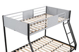 ZUN Metal Twin over Full Bunk Bed/ Heavy-duty Sturdy Metal/ Noise Reduced/ Safety Vent Board Guardrail/ W427P154966