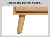 2-Tilt Shoe Cabinet with Arched Rattan Surface, MDF with Triamine, 54*24*98cm, Natural Wood Color 18952730