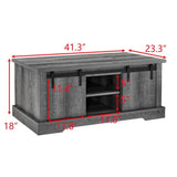 41.3 Inch Coffee Table Storage and Sliding Wood Door, Farmhouse and Industrial Cocktail Table 70563539