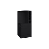 FM FURNITURE Toyei Corner Bar Cabinet with Bottle Rack, Open Shelves, and Hidden Storage, Black B128P269881