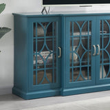 63" TV Stand, Sideboard Buffet ,Storage Cabinet, Teal Blue W96570012