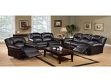 3 Seats Bonded Leather Manual Motion Reclining Sofa in Black B01682189