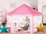 Foldable Princess Play Castle Tent for Girls, Large Space Playhouse with Breathable Mesh Doors, 29697047