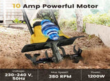 10 Amp Electric Tiller - 380 RPM Garden Cultivator with 4 Blades, 14" Working Width & Foldable 23475212