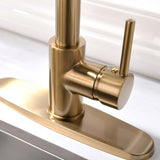 Commercial Brushed Nickel Kitchen Faucet with Pull Down Sprayer, Single Handle Single Lever Kitchen W1932P172308