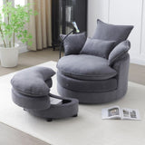 360&deg Swivel Accent Barrel Chair Modern Comfy Round Reading Sofa Swivel Chairs Circle Lounge Chair W1117P236582