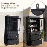 70.1" Modern High Freestanding Tall Bathroom Cabinet with 2 Adjustable Shelves, 3 Drawers, Soft N729P271979B