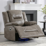 360&deg Swivel and Rocking Home Theater Recliner Manual Recliner Chair with a LED Light Strip for WF323621AAE