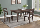 2pc Contemporary Rich Wood Finish Beautifully Crafted Ladder-back Dining Chairs Wooden Brown Gray B011P315733