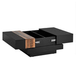 ZUN ON-TREND 31.4'' x 31.4'' Square Coffee Table with Sliding Tabletop, High Gloss Center Table with N721P180696B