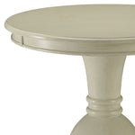 ZUN Antique White Accent Table with Pedestal Base B062P185650